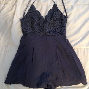 Lulu’s blue open back romper